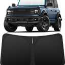 INSAUTO Foldable Windshield Sun Shade for Ford Bronco 2021-2025 (Bronco Sport Not Fit), Heat & UV Protection Car Sunshade with Storage Bag, Keep Interior Cool & Easy Installation Black