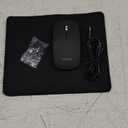 Wireless Mouse and Pad Combo, Dual Mode Bluetooth 5.2 & USB Receiver 2.4G, Rechargeable, Quiet Clicks, Compact, 1600 DPI, Precision Steel Scroll Wheel & a USB Cable-Converter, PC Laptop Tablet