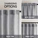 MIULEE Grey Linen Curtains 96 Inch Long for Bedroom Living Room, Soft Thick Linen Textured Window Drapes Gray Semi Sheer Light Filtering Back Tab Rod Pocket Burlap Look Decor, 2 Panels