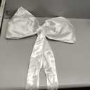 White Large Bow Decor Big Bow for Room, Coquette Giant Ribbon Tie for Birthday Party Backdrop Wall Decor, Bows Decor for Room Wedding Baby Shower Decorations (White, 24 x 36 Inches)
