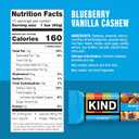 KIND Healthy Snacks Bars, Blueberry Vanilla Cashew, Gluten Free, 5g Protein, 12 Count (EXP 07/20/27)