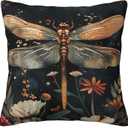 William Morris Dragonfly Throw Pillow Covers Soft Decorative Blue and Green Throw Pillowcases Cushion Case Square for Home Decor Bed Couch Car Living Room 18x18 Inch (Color-47)
