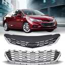 Upper +Lower Grille Assembly Chrome Center Grille Compatible With 2016 2017 2018 CHEVROLET CRUZE 84189617+23504350 (2017-2018)
