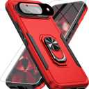 for Google Pixel 9 Case [15 FT Military Grade Drop Protection] with Screen Protector & Lens Protector Heavy-Duty Shockproof Kickstand Case for Pixel 9 (Red)