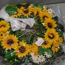 Front Door Wreath Sunflowers and Daisies, 20" Spring Wreaths for Front Door, Wreaths for Front Door w/Long Door Hook, Optional Reversible Welcome and Blessed Sign Spring Wreath, Front Door Decor