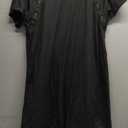 Ekouaer Womens Nursing/Delivery/Labor/Hospital Nightdress Short Sleeve Maternity Nightgown with Button (Medium, Black)