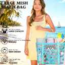 Fammart Mesh Beach Bag for Women, Large Beach Toy Pool Bag with Zipper Pocket, SandProof Cruise Essentials 2026 Family Travel