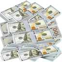 Pack of 2 200 Pcs Fake Money Prop Money Movie Props Kids Education Learning,Toy for Music Video, Develops Early Math Skills,Videos,Birthday Parties and Holida