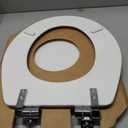 Mayfair Bennett Toilet Seat with Chrome Hinges, Slow Close Wood Seat, Secure Metal Hinges, Easy Install, Made in USA, Round, White