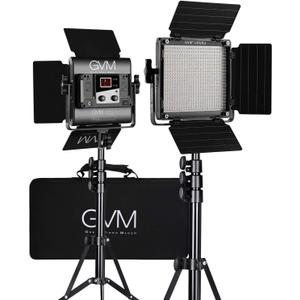 GVM 560 LED Video Light, Dimmable Bi-Color, 2 Packs Photography Lighting with APP Intelligent Control System, Lighting for YouTube, Studio, Outdoor, Video Lighting Kit, 2300K-6800K, CRI 97+