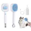 Pack of 2 Cat Steam Brush，3 In 1 combs for indoor cats，pet steam brush for shedding,Dog shedding for Long and Short Hair Dogs and Cats Pet Grooming Brush Remove Tangled Loose Hair (Blue)