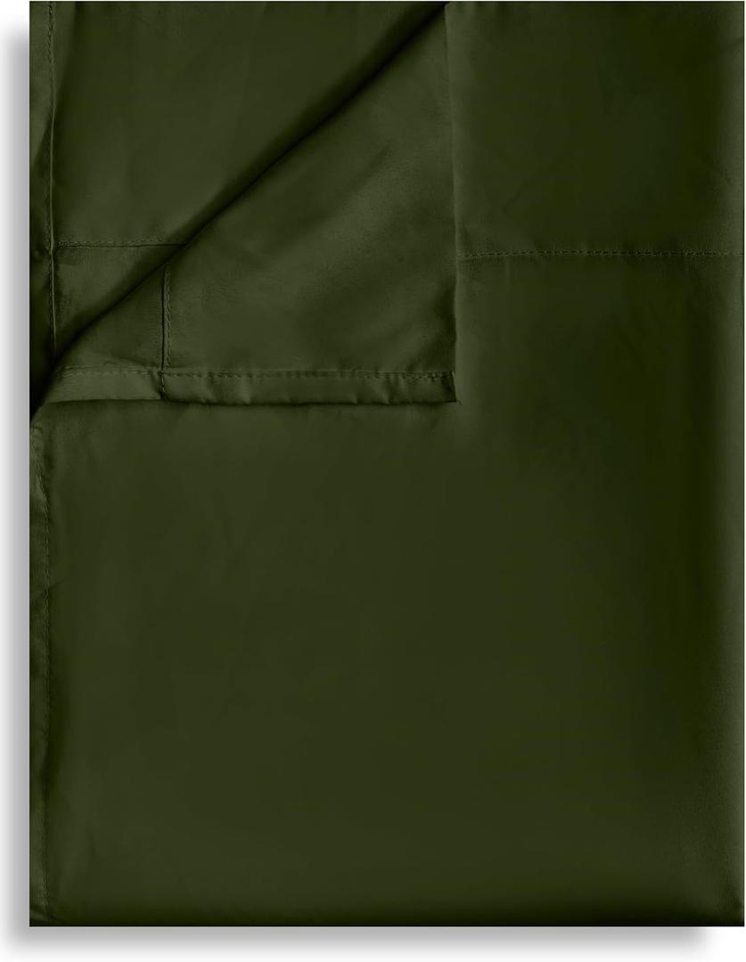 King Flat Sheet Only, 1 Pack Top Bed Sheets, Soft Breathable Brushed Microfiber Color-Coded Label Threads, (105"x102",Olive Green)