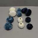 Whaline 12Pcs Fall Thanksgiving Velvet Pumpkin Blue White Artificial Pumpkins 2 Sizes Fake Fabric Pumpkin Autumn Harvest Table Centerpiece for Thanksgiving Halloween Party Mantel Farmhouse Decor