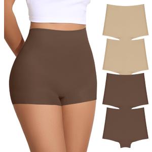 FallSweet No Show Boy Shorts Underwear for Women Seamless Panties Boxer Briefs Pack (Medium, Multi3)