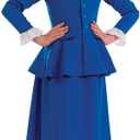 fun shack Girls Victorian Nanny Costume, Kids Pioneer Dress, Historical Costume for Girls, Classic Dress-Up Outfit (Large)