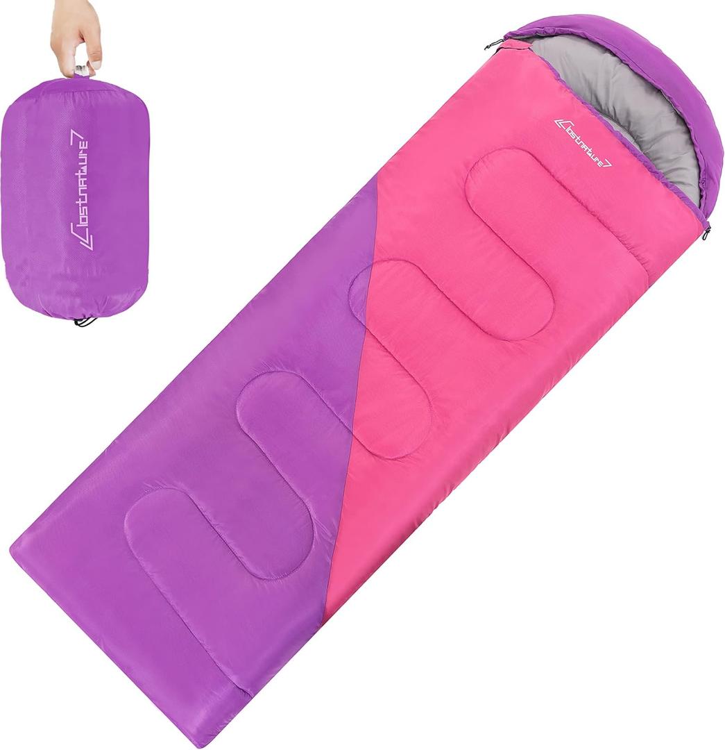 Clostnature Sleeping Bag for Adults and Kids - Lightweight Camping Sleeping Bag for Girls, Boys, Youths, Ultralight Backpacking Sleeping Bag for Cold Weather - Compression Sack Included(Right Zipper)  (3 Lbs)