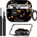 for AirPods Pro 3 Case (2025) with Phone Stand & Cleaner Kit, Cute Soft Silicone Cover for AirPods Pro 3rd Genera case with Keychain for Women Men with Keychain for Airpod Pro case(2025) (Brown Marble)