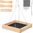 Nature Platform Bird Feeder for Outdoor, Eco-Friendly Wood Hanging Tray Bird Feeders