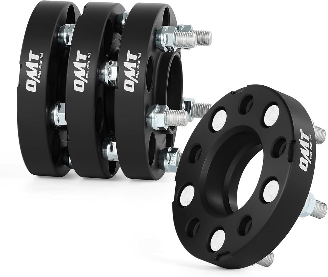 Orion Motor Tech 5x4.5 Hubcentric Wheel Spacers 1 inch 70.5mm Bore with M14x1.5 Studs Compatible with 2015-2022 Ford Mustang EcoBoost 2020-2022 Explorer, 25mm Hub 5x114.3 Wheel Spacer Kit, Set of 4