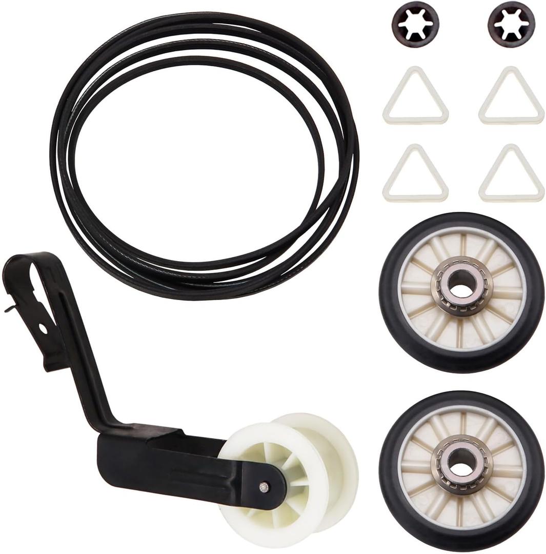 Dryer Repair Kit Replace for Whirlpool WED5000DW1 WED5000DW2 WED5010LW1 WED5010LW0 WED49STBW0 WED49STBW1 WED5000VQ0 WED5000VQ1 - Drum Rollers 14210017, Belt 341241, Idler Pulley 14210023