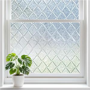 rabbitgoo Window Privacy Film Decorative Stained Glass Cling 23.6" x 78.5"