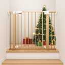 Paws Portable Pet Gate, Auto Close Dog Gate Indoor for Doorways & Stairs, Easy Install Pressure Mounted Pet Gate with Walk Thru Door