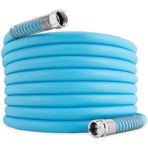 Camco EVOFlex 10-Ft RV Drinking Water Hose - Features Extra Flexible Design w/Stainless Steel Strain Relief Ends - Lead-Free, BPA-Free and Phthalate-Free - 5/8” Inside Diameter (22592)