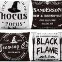 Halloween Fall Pillow Covers 18x18 Pumpkin Striped Decorative Throw Pillowcase Autumn Thanksgiving Cushion Case for Home Couch Sofa Farmhouse Decorative