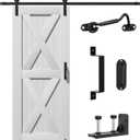 SKYSEN 11FT Barn Door Hardware Kit, Sliding Barn Door Hardware Kit, Barn Door Track - Smooth and Quiet- Easy to Install- Manual Included- Lite Version- Black (j-lite-11ft-s)