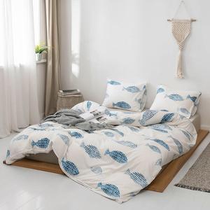 Nautical Duvet Cover King, 3 Pieces Soft Lightweight Microfiber Duvet Cover Set, Blue Hawaiian Tropical Bedding Comforter Cover Set with Zipper Ties, 1 Duvet Cover and 2 Pillowcases, No Comforter (Fish)