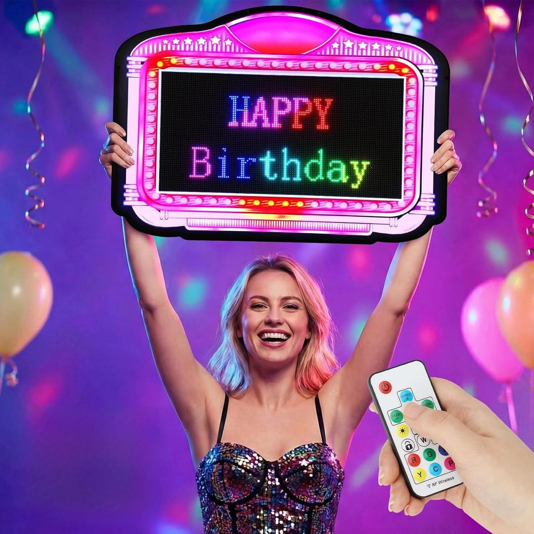 LED Letter Bottle Presenter,28 x23 in LED Bottle Service Sign,Programmable RGB LED Display Board with APP Controlled,Scrolling Text, for Club, Bars, Nightclubs, Parties