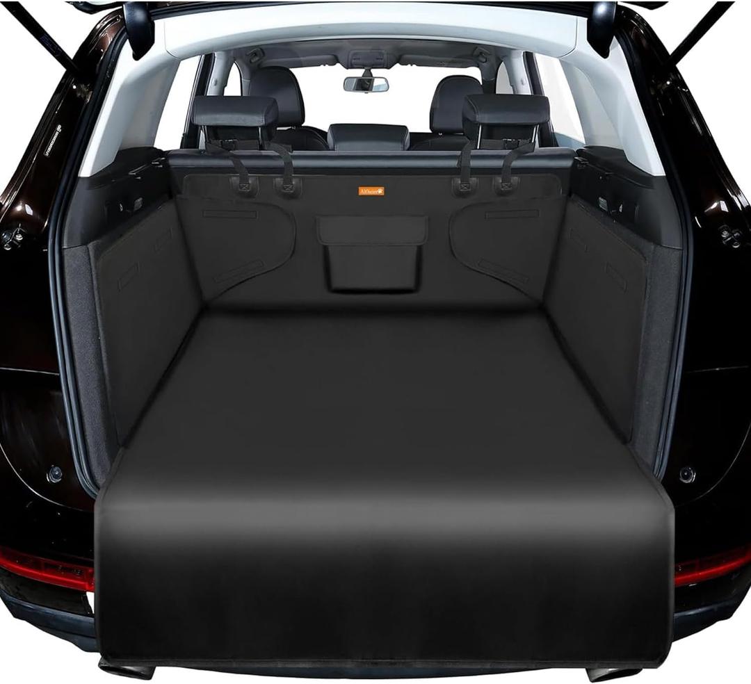 Alfheim Cargo Liner for Dog - Nonslip Waterproof Pet Dog Back Seat Cover - Durable Washable Boot Liner Mat Travel, Universal for Medium Small Car Truck SUV (Black)