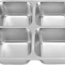 Stainless Steel Snack Containers, 4 Compartments Leakproof Lunch Box, Reusable Food Containers