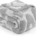 Bedsure Leopard Throw Blanket for Couch, Knit Fall Blanket - Super Soft, Cozy & Warm, Gentle Soft, Breathable & Lightweight for Bed & Sofa, Grey, 50x60 Inches