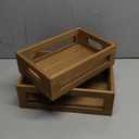 Dicunoy Set of 2 Decorative Wooden Crates, Rustic Countertop Nesting Basket with Handle, Antique Small Storage Containers for Fruit, Veggies, Kitchen, Bathroom, Shelf, Pantry, Gift Basket