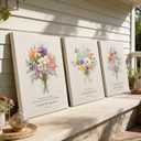3Pcs Christian Floral Scripture Canvas Wall Art Boho Wildflowers Bible Verse Painting Picture Wall Decor Inspirational Psalms Poster Print Artwork for Living Room Bedroom Home Decoration 12x16in