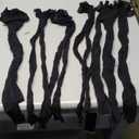 Newcotte 6 Pair Fishnet Stockings for Women Black Footless Thigh High Stockings Plus Size Lace Mesh Thigh High Tights