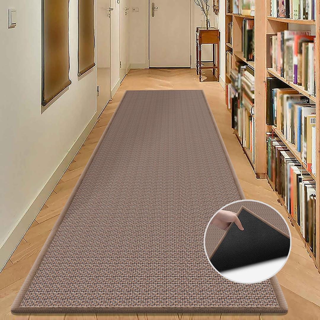 GOYLSER Jute Rug Runner for Hallway 10 ft, 2'4" x 10' (Rectangular), Light Brown