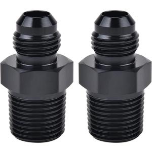 EVIL ENERGY 6AN Male Flare to 3/8" NPT Pipe Fitting Adapter Aluminum Straight Black 2PCS