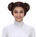 Yan Dream Women Center Party Short Brown Princess Hair Cosplay Costume Halloween Anime Wig with Bun
