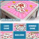 Mahjong Mat, Non-Slip Noise Reducing Game Mat, 31.5 Inch Mahjong Table Mat,Mahjong Mat with Cloth Bag and Carton Storage,Suitable for Mahjong, Dominoes, Solitaire and Other Games. (Rich-Pink)