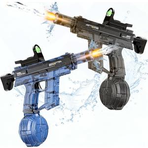 2PCS Electric Squirt Water Gun for Adult & Kids, Automatic Water Blaster Toy with Battery Powered, Long Range & High Capacity, Water Pistol for Outdoor Pool Beach Backyard Play Water Game