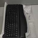 Wireless Keyboard and Mouse Combo, Wave Keys Full-Sized Ergonomic Keyboard with Cushioned Plam Rest, Phone Holder, Comfortable Natural Typing, 2.4G Cordless Set for Computer, Laptop, PC, Mac, Windows