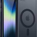 CANSHN Magnetic Case for iPhone SE/8, Built in Magnets Compatible with MagSafe, Translucent Matte Back Phone Cover for iPhone 8/SE 2/3 (4.7") Frosted Black