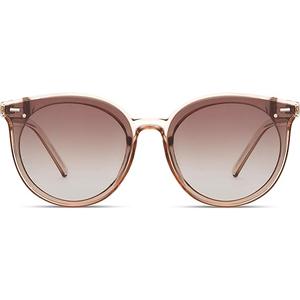 Livho Polarized Sunglasses, Retro & Oversized Shades for Women with Round Lenses (Transparent Brown/Brown)