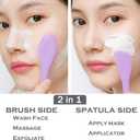 4 x RamPula Silicone Facial Mask Applicator Face Masks Skincare Brush Facial Scrubber Double-Head Lotion Spatula Scoop for Makeup,Foundation,Cream,Lotion,Moisturizer,Gel,Peel,Mud Masks (Purple+Gray)