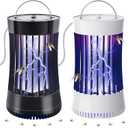 Lulu Home 2 Packs Indoor Bug Zapper with Fan, 1500V High Voltage Lighted Mosquito Lamp Trap, USB Cable Plug-in Electric Insect Killer Catching Moth Mosquitoes Gnat Fruit Flies (NO Battery) (2 PACK - White & Black)