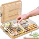 Charcuterie Boards with Foldable Lid, Portable Bamboo Cheese Board with Single Compartments, Clear Locking Lid and Handle, Easy to Store, Suitable for Picnics, Camping, Parties & Holiday Gifts