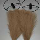 Pretty Jolly Boho Wall Decor, Wall-Mounted Metal Art, Hanging Artificial Pampas Display, Living Room, Bedroom, Bathroom, Diningroom, Fake Faux Plant 2 Pack Black Brown (S 7.8inch (Black Ring), 01-Pampas-Coffee - Black Ring)