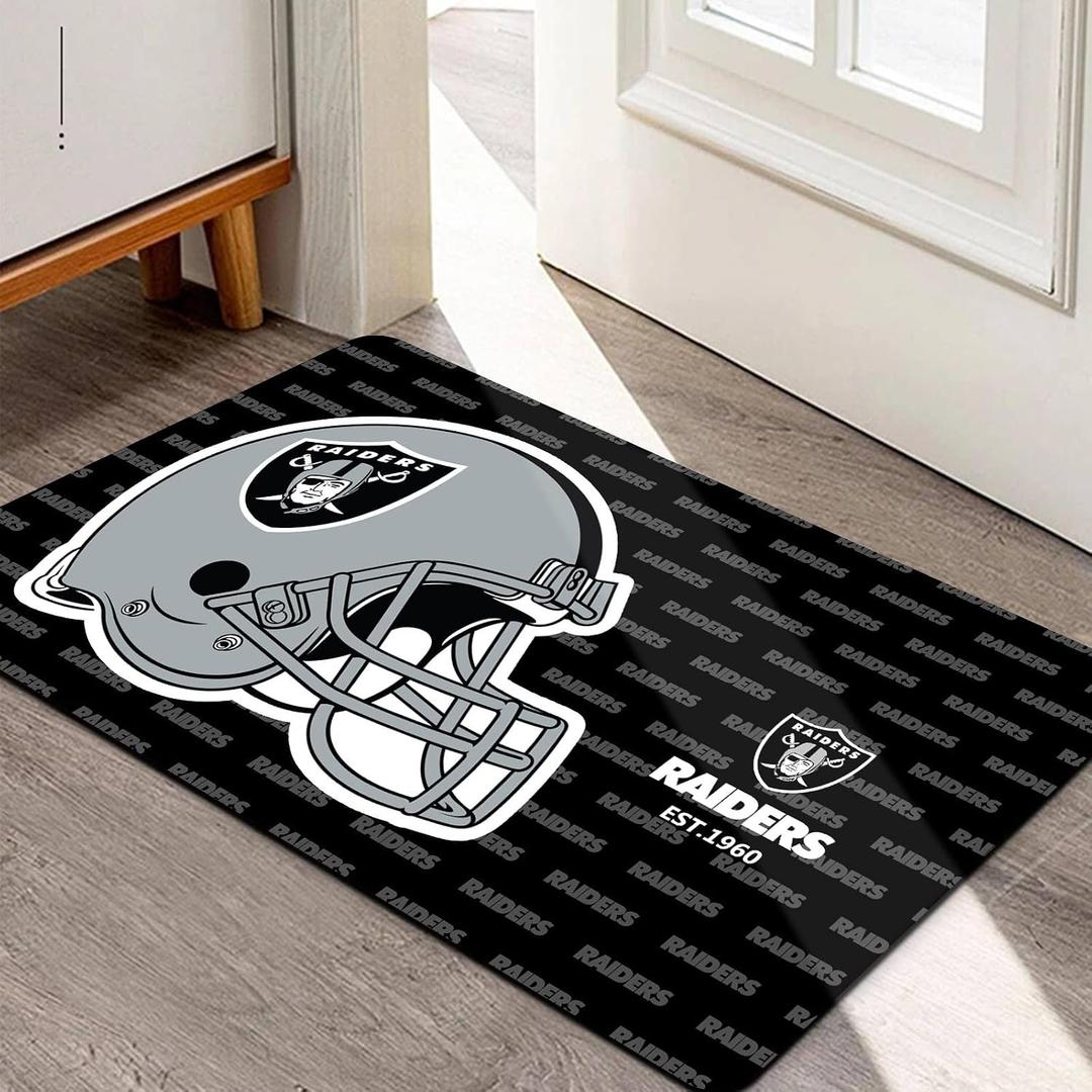 Football Sport Fans Entrance Doormat,Gray Design 16 x 24 Inch Indoor and Outdoor Home Decor Rug,Non-Slip Front Entryway Welcome Door Mats